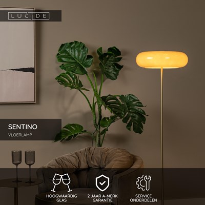 Lucide SENTINO - Vloerlamp - Ø 40 cm - 3xG9 - Taupe
